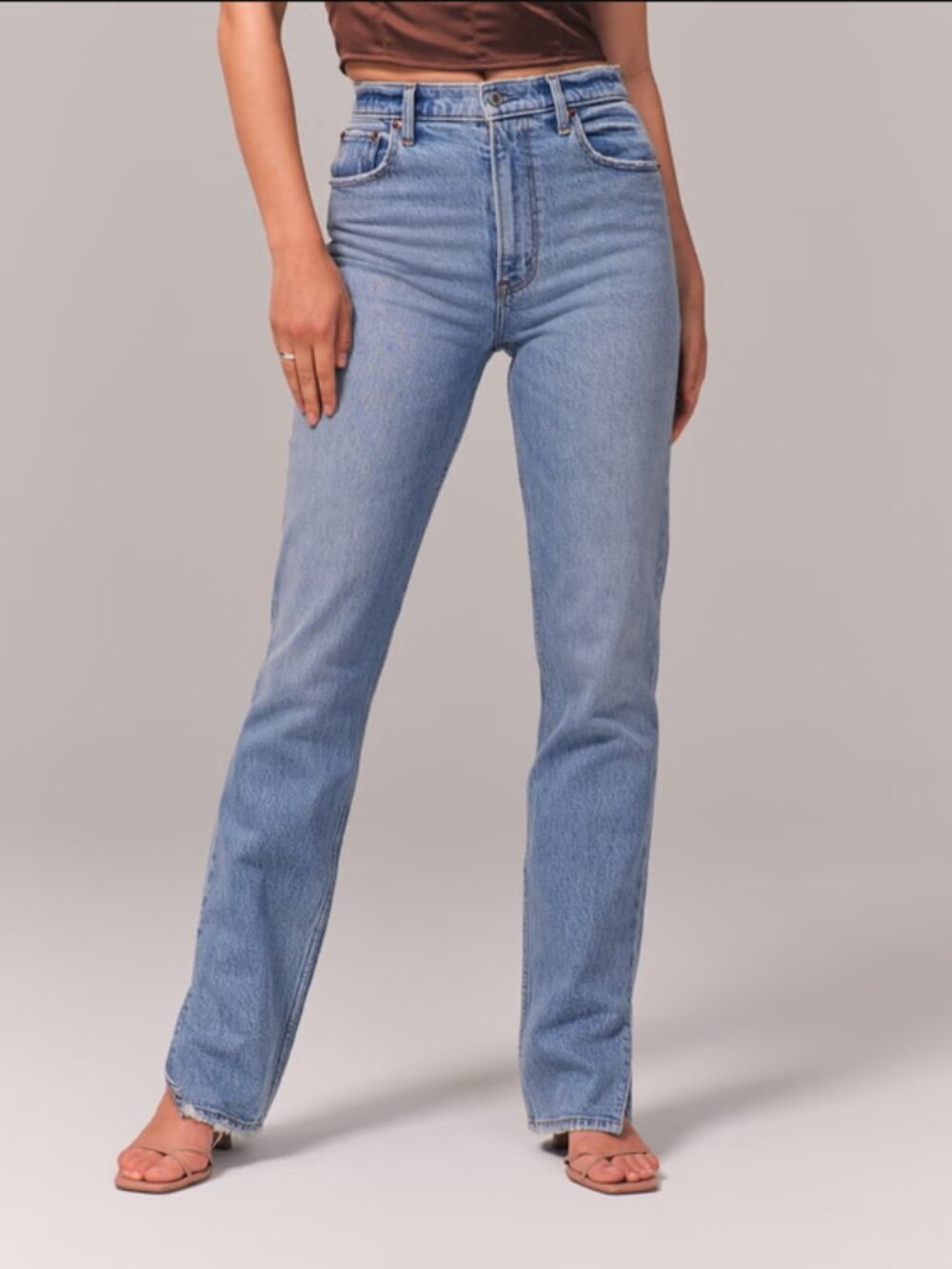 Abercrombie and Fitch Ultra High Rise 90s Straight Jean Vent Hem - Curve Love